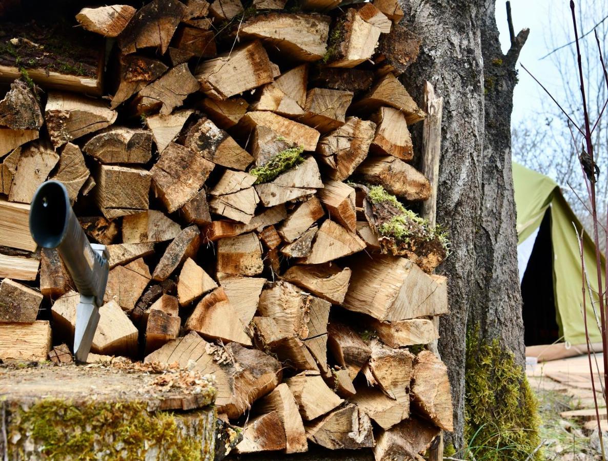 Tente Bivouac Option Bain Chauffee Au Bois Idrac-Respailles Exteriér fotografie